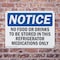 Signmission No Food Or Drinks To Be Stored In This Refrigerator, 14 in W x Rectangle, Plastic OS-2PACK-NS-P-1014-L-14619 - alternate 4